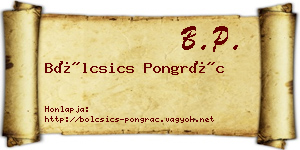 Bölcsics Pongrác névjegykártya